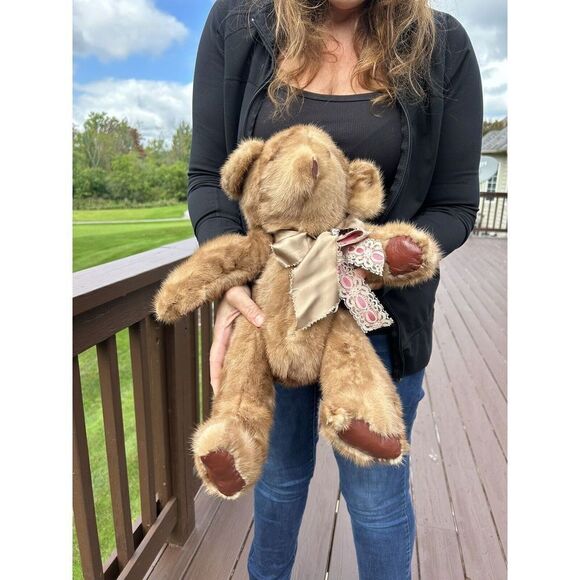 Vintage Mink TEDDY BEAR Jointed Approx 19” REAL FUR MINK Handmade. - Picture 16 of 16